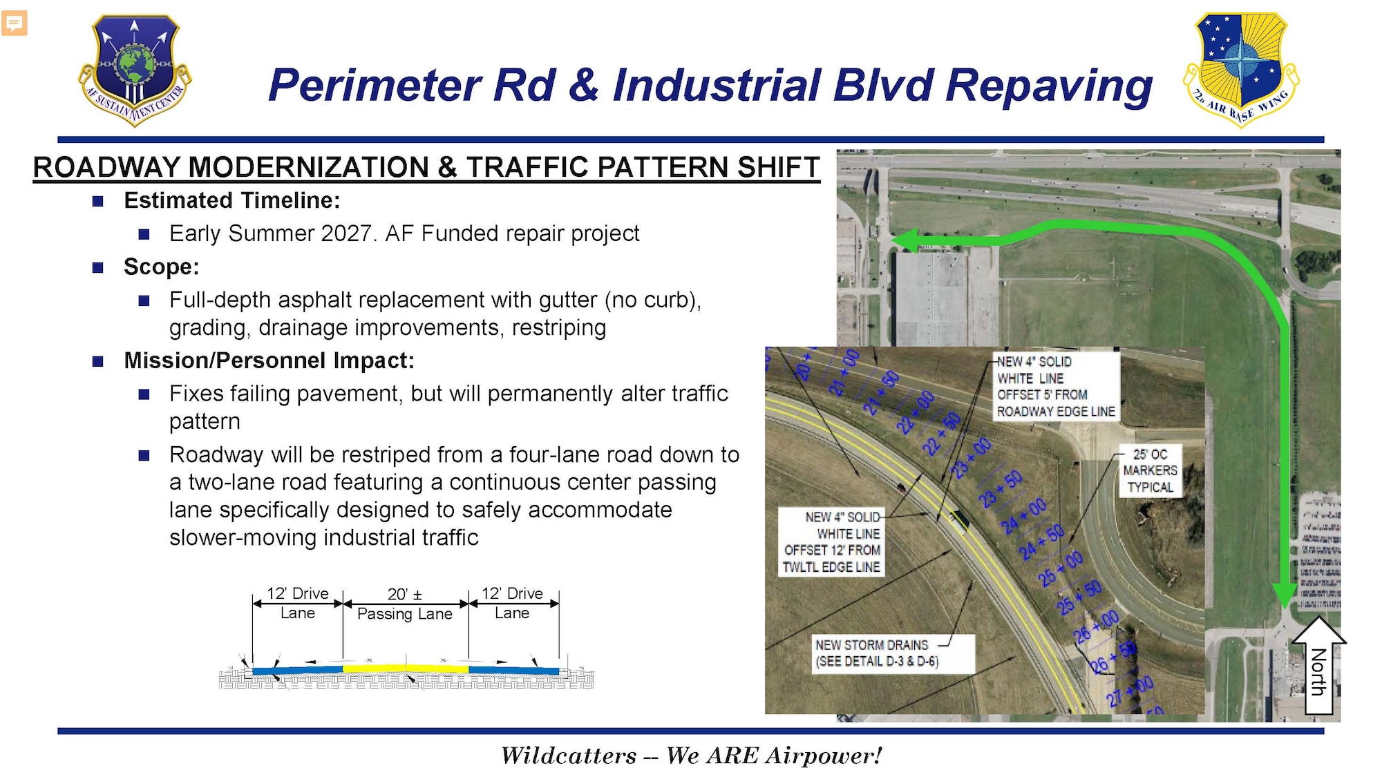 Slide depicting construction changes