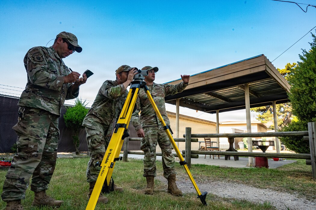 Military civil engineers conduct site survey
