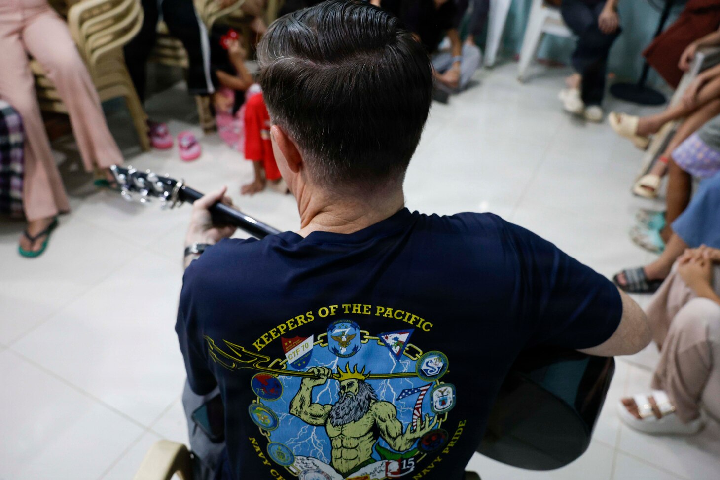 OLONGAPO CITY, Philippines (June 12, 2026) – U.S. Navy Chief Musician James Choate, assigned to Pacific Partnership 2026 (PP26), plays an instrument during a PP26 community outreach and engagement event at the Olongapo Social Development Center in Olongapo City, Philippines, June 12, 2026.