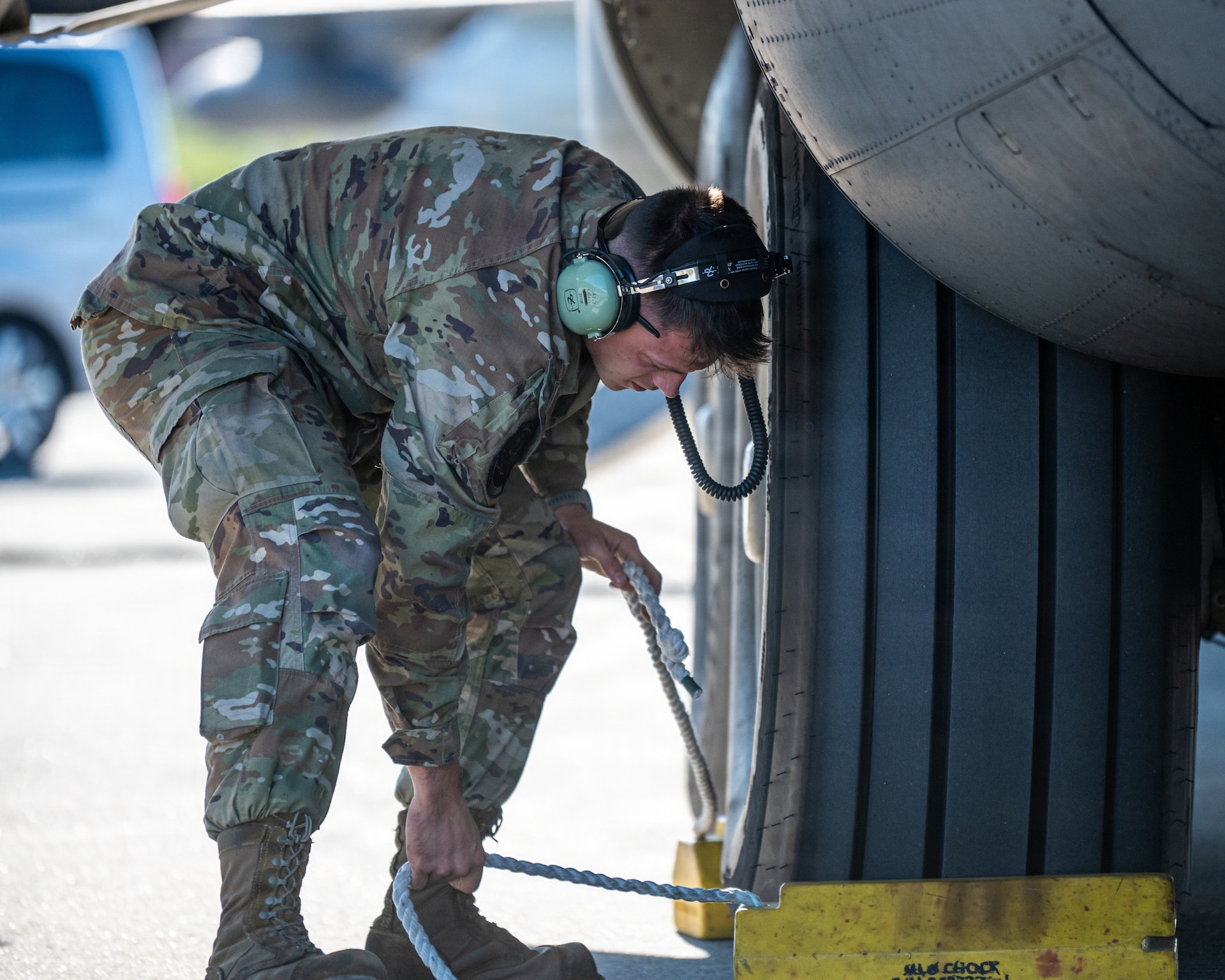 U.S. Air Force Staff Sgt. Ethan Hall, a crew chief assigned to the 123rd Maintenance Squadron, 123rd Airlift Wing, Kentucky Air National Guard, prepares to refuel a C-130J Super Hercules aircraft during an airlift mission to Bodø, Norway, as part of Ramstein June 15, 2026. The 123rd AW is providing tactical airlift support to NATO Allies throughout the month of June in support of Ramstein Flag 2026, an Allied Air Command large-scale, multi-location and joint operating area exercise with 18 participating nations and more than 200 aircraft. (U.S. Air National Guard photo by Senior Airman Annaliese Billings)