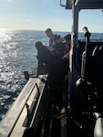 A U.S. Coast Guard Station Miami Beach boat crew rescued two men, four miles east of Elliot Key, after both individuals reportedly drifted away from their vessel near Ceasar Creek, June 21, 2026. No injuries were reported. (U.S. Coast Guard photo courtesy of Station Miami Beach rescue crew)