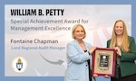 Photo of Fontaine Chapman and DCAA Director Jennifer Desautel holding the William B. Petty Award.