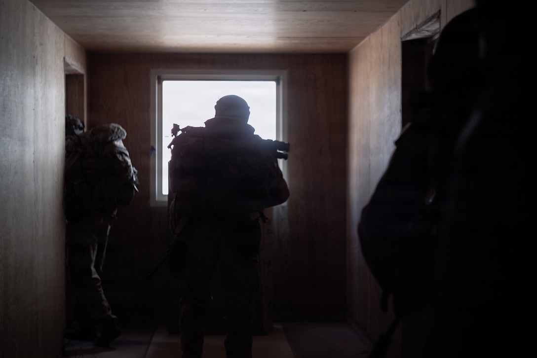 U.S. Marine Corps scouts with 2nd Battalion, 24th Marines, 4th Marine Division, displace from a listening and observing post after completing objectives as part of an information and intelligence integration course during Integrated Training Exercise 3-26, Marine Corps Air Ground Combat Center Twentynine Palms, California, June 8, 2026. ITX is designed to generate combat readiness and ensure the Reserve Component provides critical strategic depth to the Total Force. From complex combined arms maneuvers to all-domain integration, these Marines are proving that they are ready to augment, reinforce, and fight alongside the active component at a moment's notice. (U.S. Marine Corps photo by Cpl. Van Hoang)