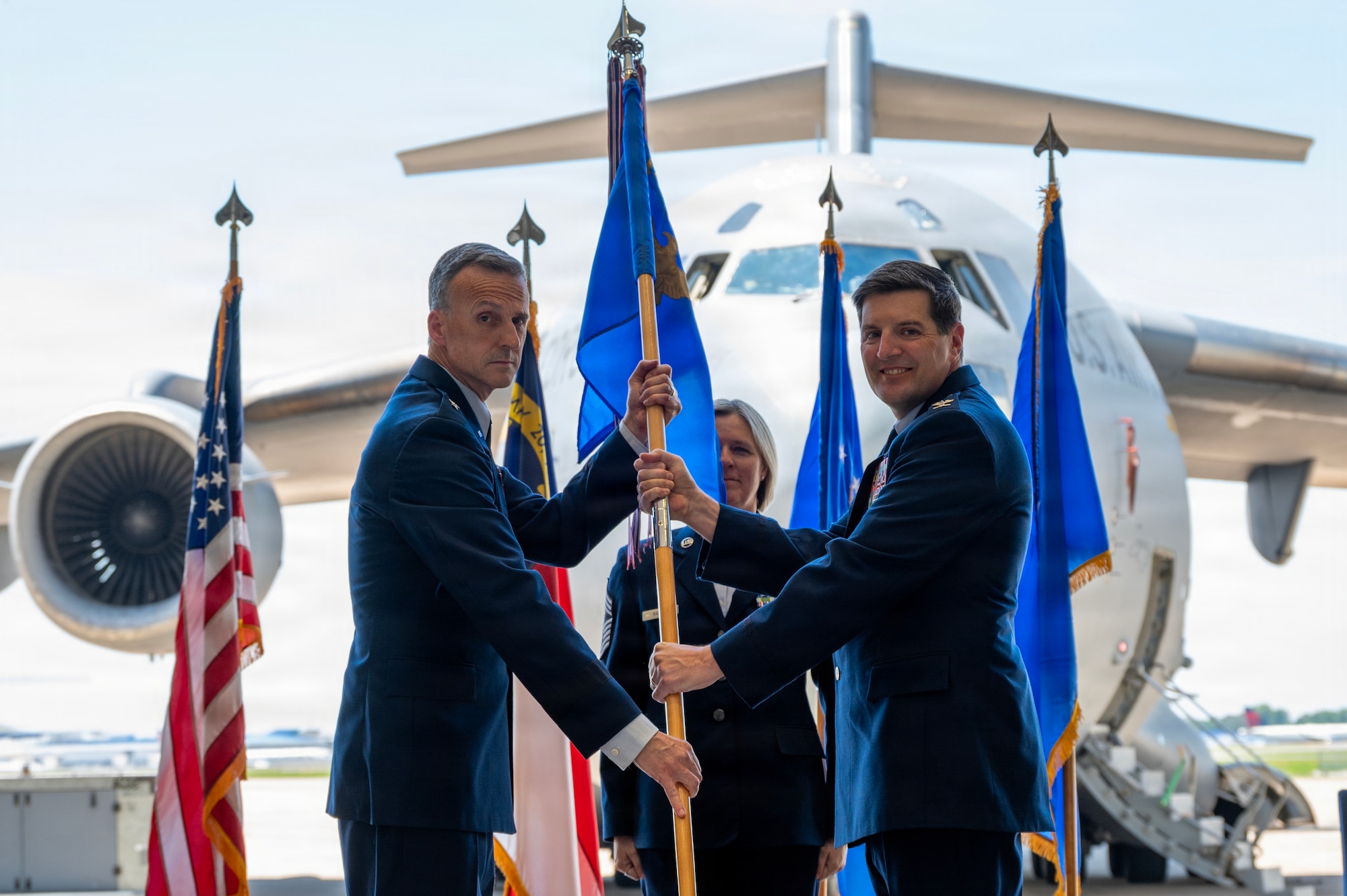 U.S. Air Force Col. Marshal T. Haylett, commander of the 145th Airlift Wing (AW), relinquished command to Col. Joseph P. King, former deputy commander of the 145th Operations Group, during a change of command ceremony at the Charlotte Air National Guard Base, Charlotte, N.C., June 5, 2026.