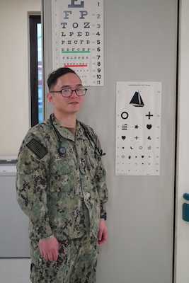 Hospitalman Rigel Kent Quimbao Villaruel, assigned to Naval Medical Readiness and Training Command Rota, serves in Medical Homeport aboard Naval Station Rota, Spain, May 10, 2026. Villaruel provides healthcare services to members of the joint force, military families, and other beneficiaries in support of Navy Medicine's mission and warfighter readiness. Through his work, Villaruel plays a vital role in preparing medically ready Sailors to support operational forces around the globe. ( (U.S. Navy photo by Lt. Cmdr. Alicia Sacks)