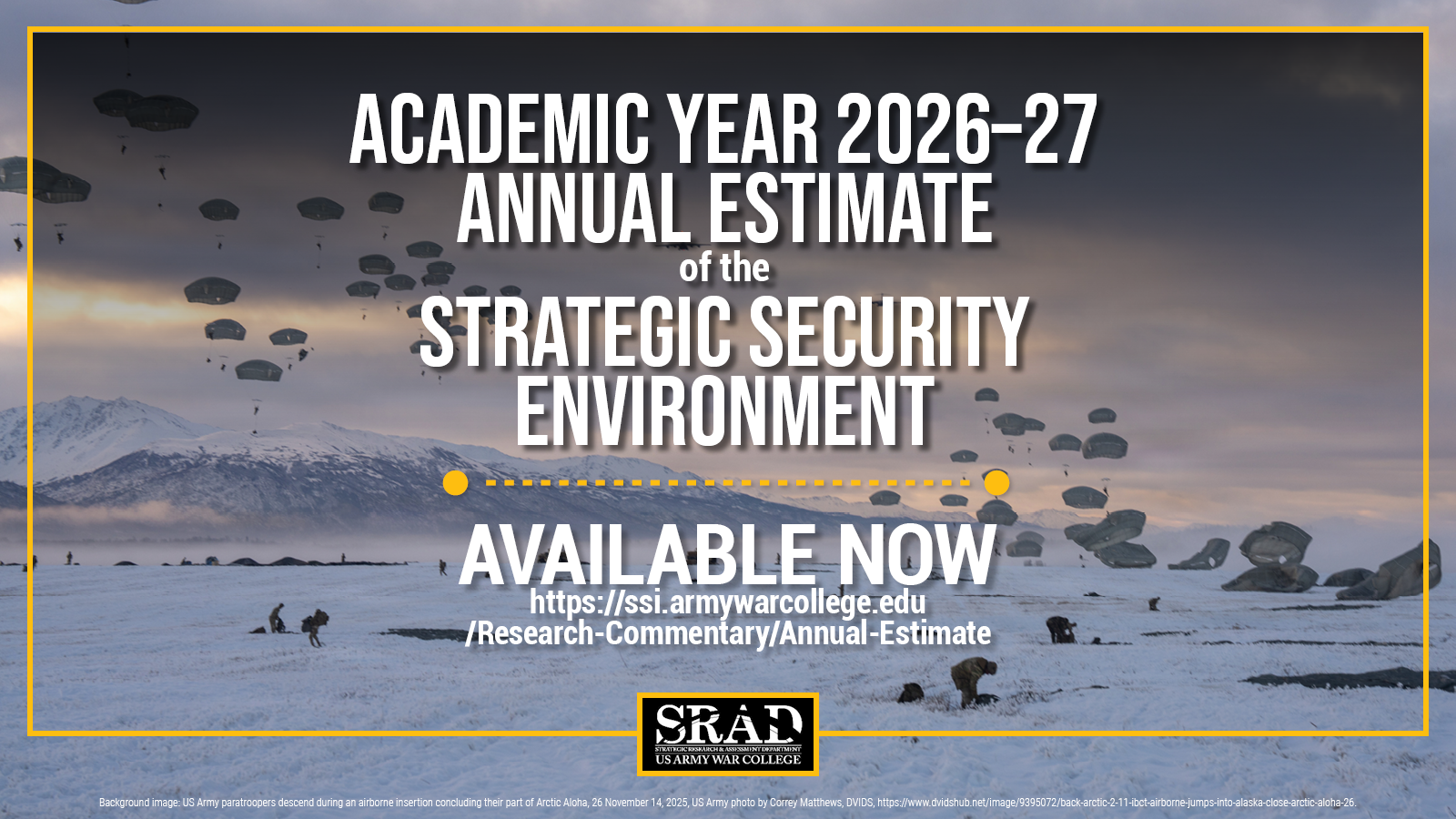 Academic Year 2026–27 Annual Estimate of the Strategic Security Environment