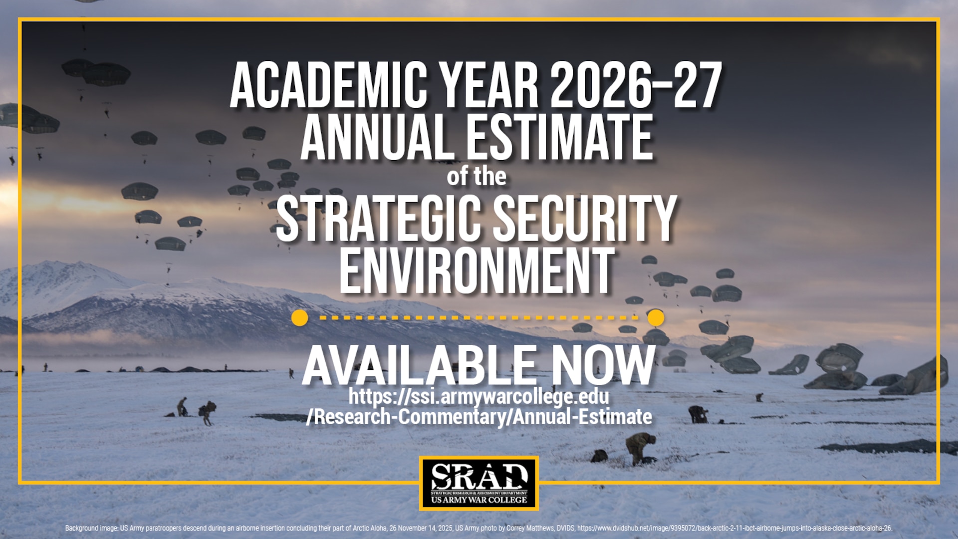 Slide for Academic Year 2026–27 Annual Estimate of the Strategic Security Environment