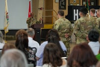 Maj. Gen. Rodney Boyd, The Adjutant General of Illinois and Commander of the Illinois National Guard, addresses the deploying “War Pig” Soldiers and their families during the June 7 deployment ceremony for about 70 Soldiers of the 233rd Military Police Co.