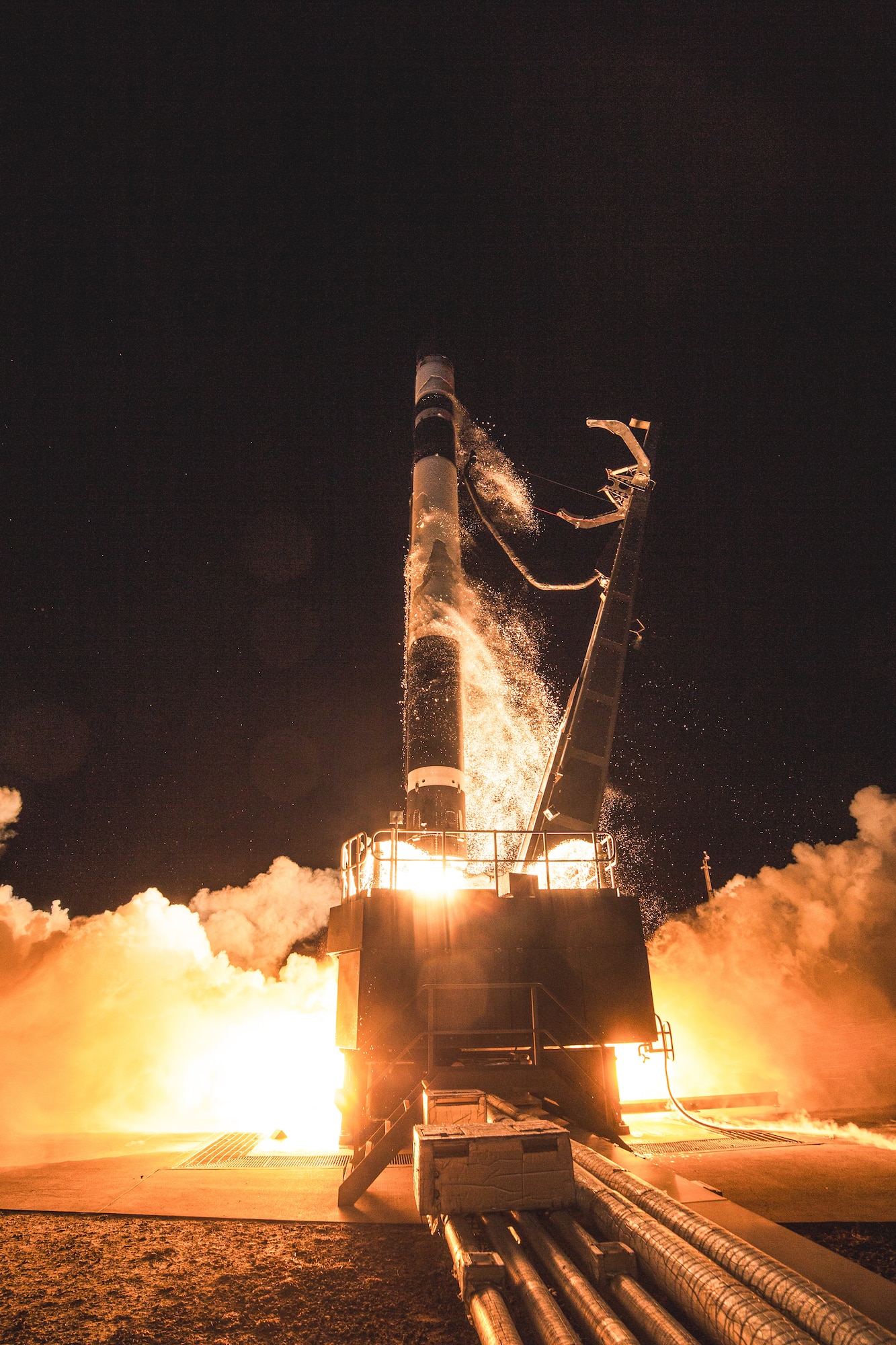 A Rocket Lab Electron launch vehicle lifts off at 3:19 a.m. PT from the company’s Launch Complex-1 (LC-1) in Mahia, New Zealand, as part of the U.S. Space Force Tactically Responsive Space (TacRS) VICTUS HAZE mission, June 19, 2026. This launch was executed after Space Systems Command System Delta 89’s Space Safari Office issued a Notice-to-Launch (NTL) order which required Rocket Lab to posture for launch to a previously unknown orbit with only a 24-hour notice. The mission will now transition into an on-orbit focus placing operationally relevant systems through realistic rendezvous and proximity operations (RPO) threat response scenarios. VICTUS HAZE is a multi-launch, multi-vehicle mission designed to demonstrate the Nation’s capability to rapidly acquire, launch, and operate space vehicles on operationally relevant timelines in response to urgent on-orbit threats. (Photo courtesy of Rocket Lab)