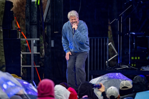 Sean Foreman, 3OH!3 singer, performs during American Day.