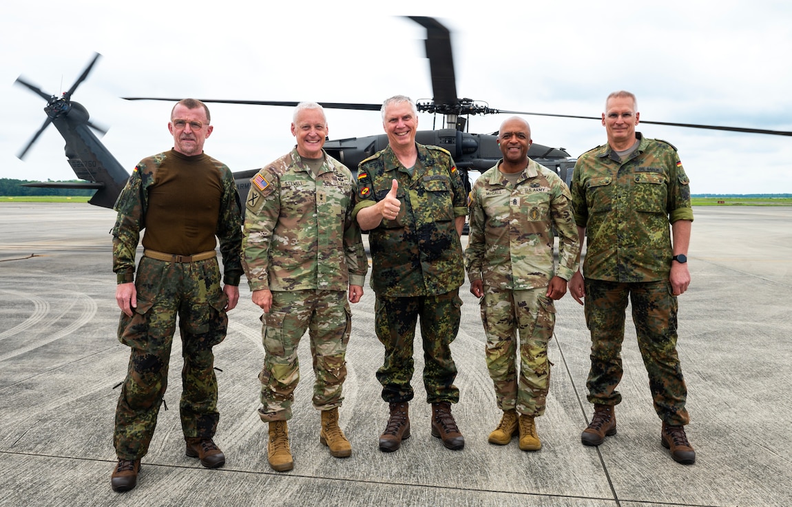 German visit, flying on helicopter with TAG