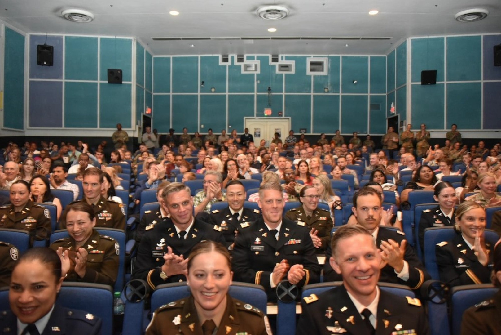 Graduates, family members, and leadership gather during the Womack Army Medical Center Graduate Medical and Graduate Dental Education commencement ceremony at Fort Bragg, N.C., June 5, 2026. The annual event honored a new class of Army physicians, dentists, nurses, and social workers who completed training in nationally accredited programs, preparing them to support military medicine missions worldwide.