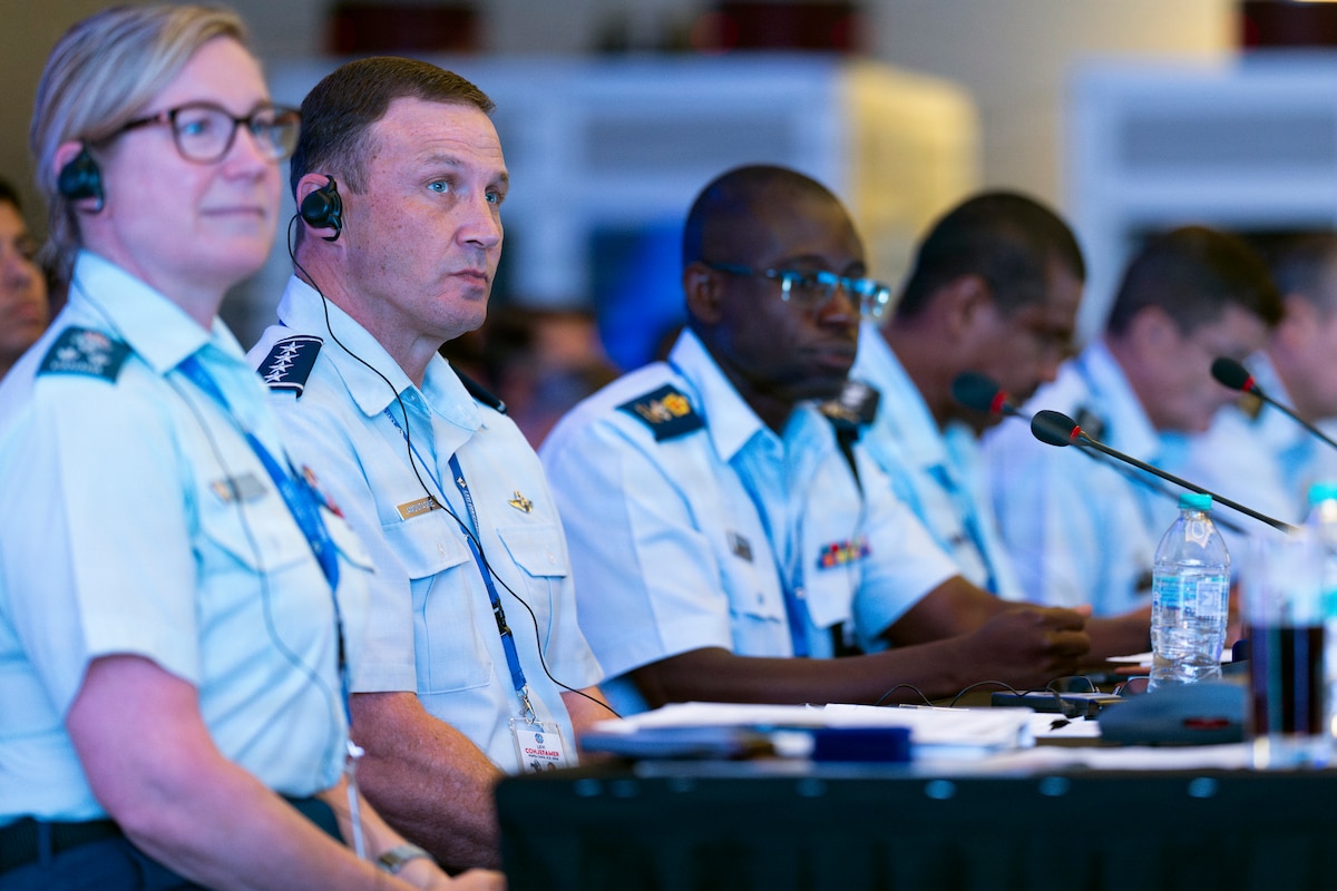 U.S. Air Force Vice Chief of Staff Gen. John D. Lamontagne, second from left, participates in the 66th annual Conference of the American Air Chiefs (CONJEFAMER) in Punta Cana, Dominican Republic, June 16, 2026. The conference supported efforts to improve coordination among participating air forces and build the relationships necessary to address shared challenges. (U.S. Air Force photo by Tech. Sgt. Rachel Maxwell)