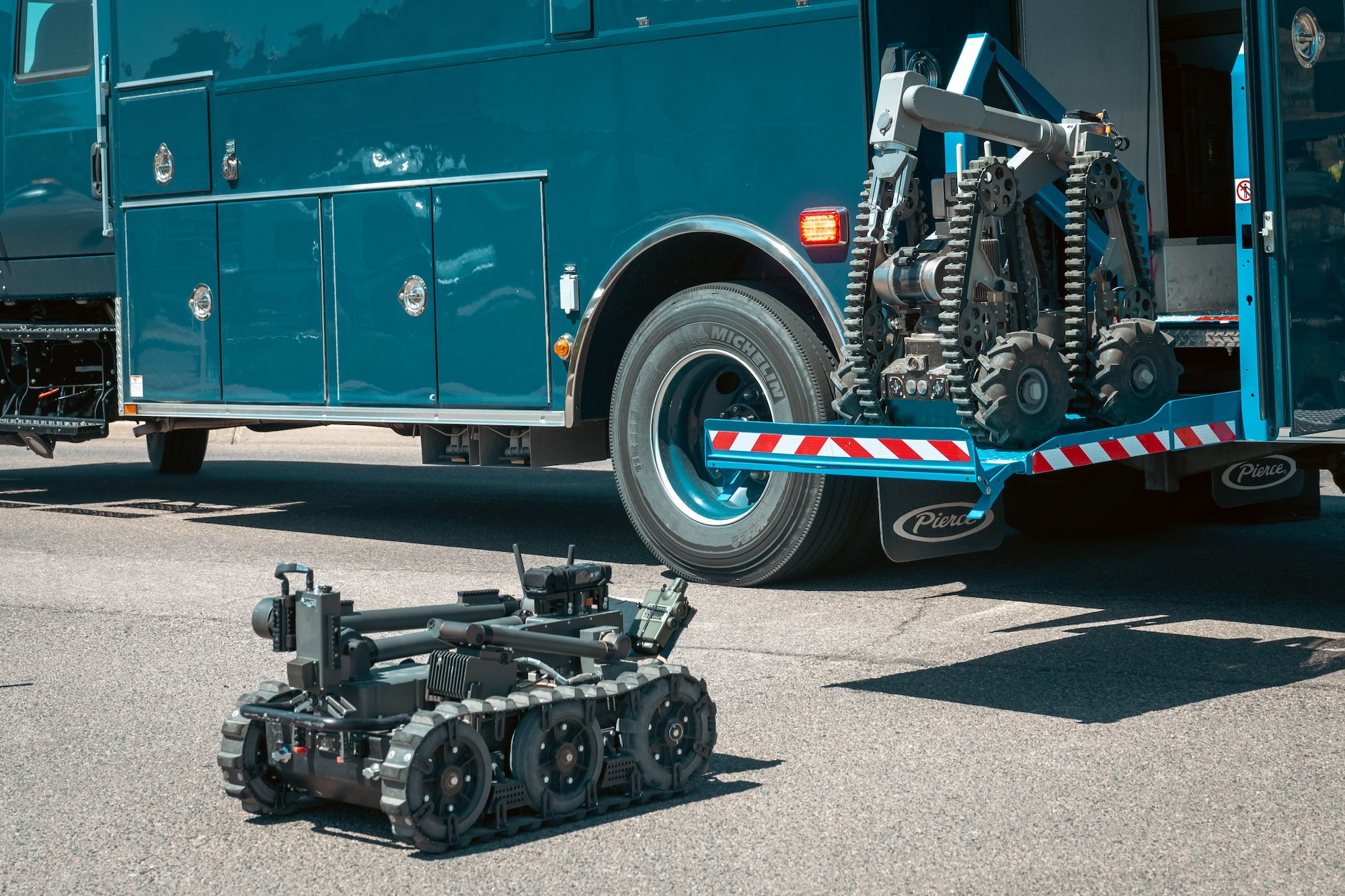 EOD Robots sitting next to each other.