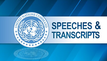 This is a main graphic designed for United Nations Command speeches & transcripts.