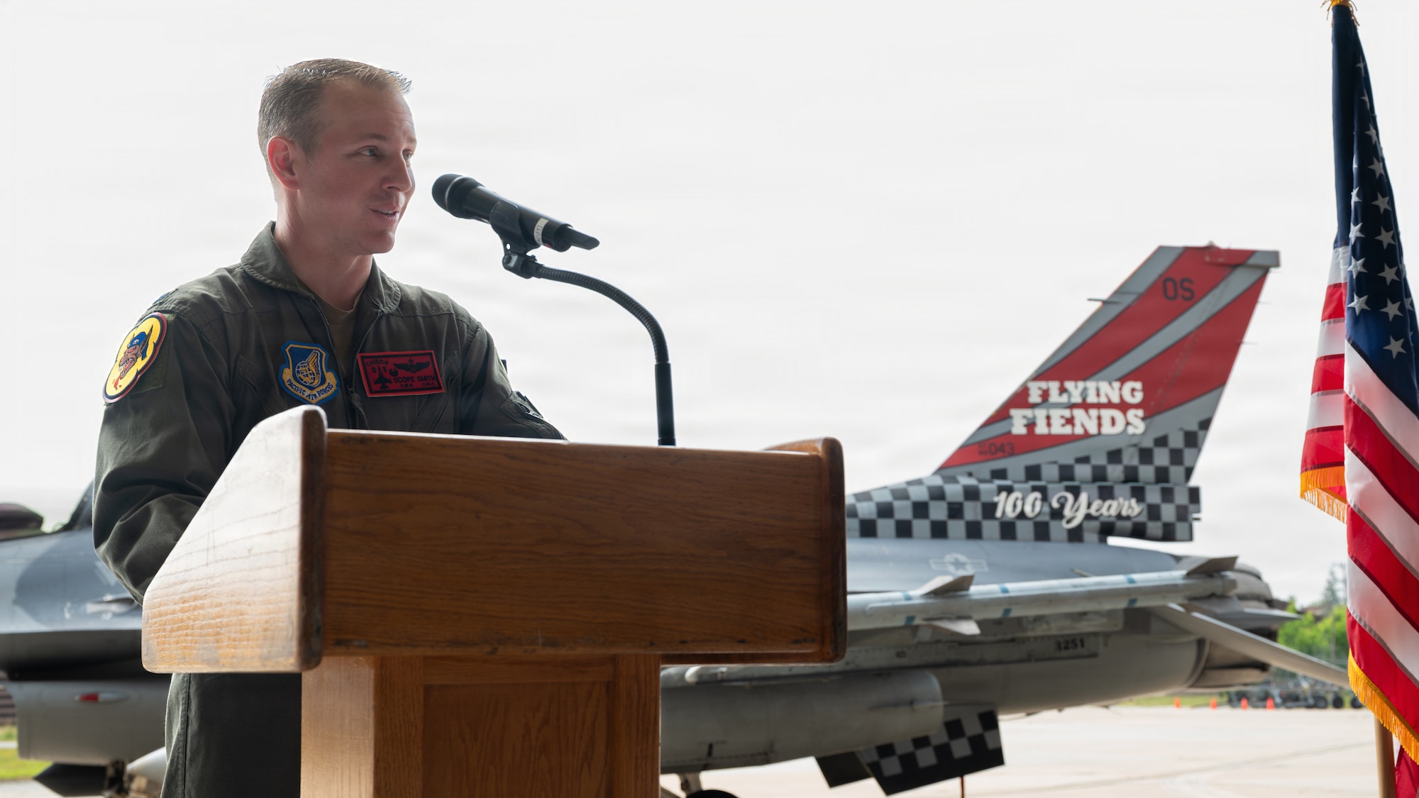 A man gives a speech.