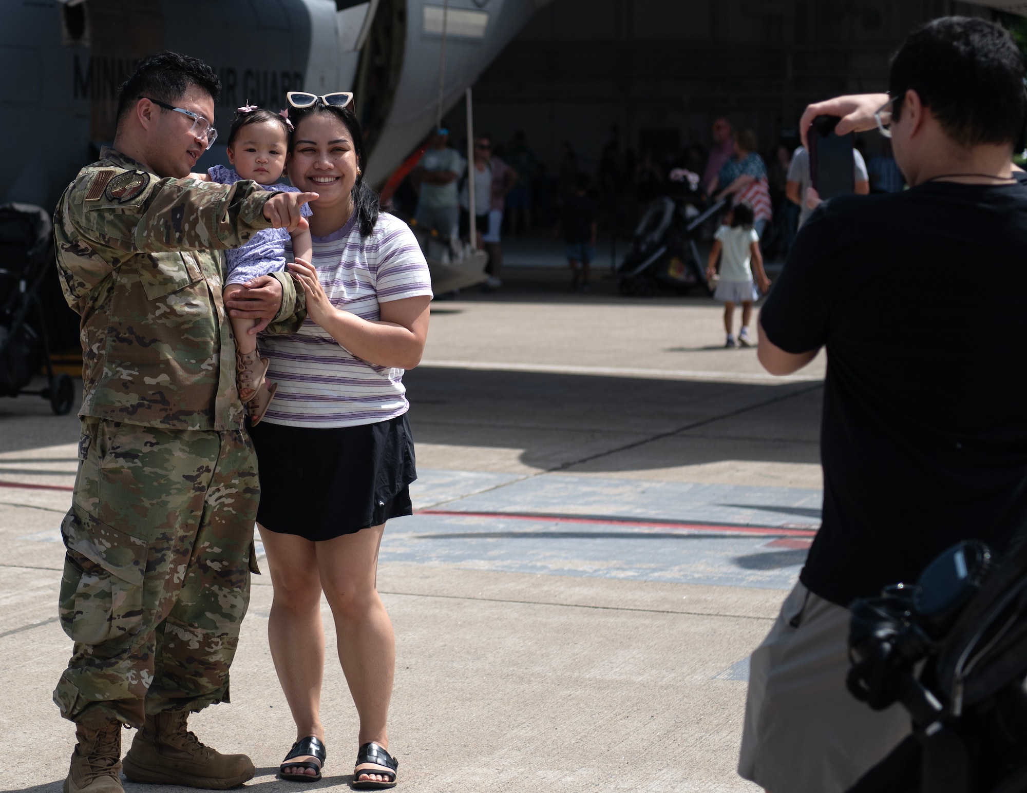 U.S. Air Force Airmen from the 133rd Airlift Wing, along with their families and friends, take part in Family Day activities in St. Paul, Minn., June 7, 2026.
