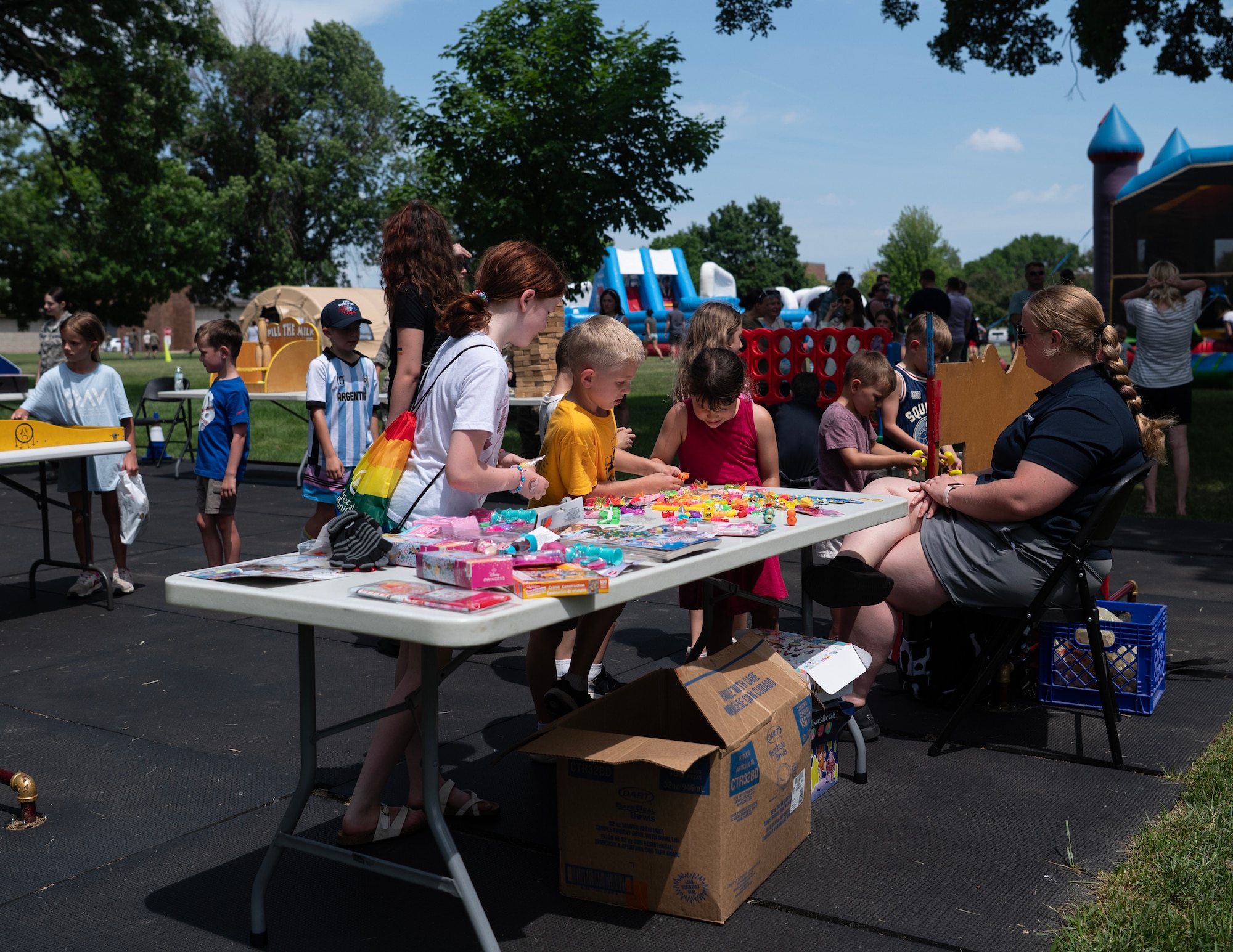 U.S. Air Force Airmen from the 133rd Airlift Wing, along with their families and friends, take part in Family Day activities in St. Paul, Minn., June 7, 2026.