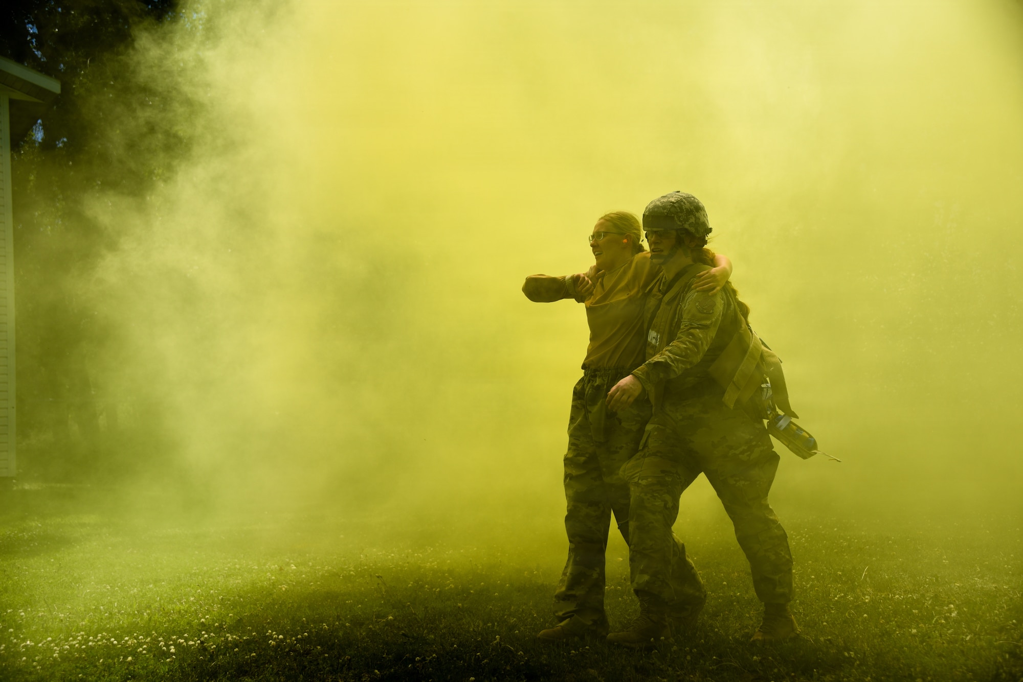 Airmen assigned to the 185th Air Refueling Wing’s Medical Group carry patients during the Wing’s first Tactical Combat Casualty Care exercise in Sioux City Iowa, June 12, 2026.
