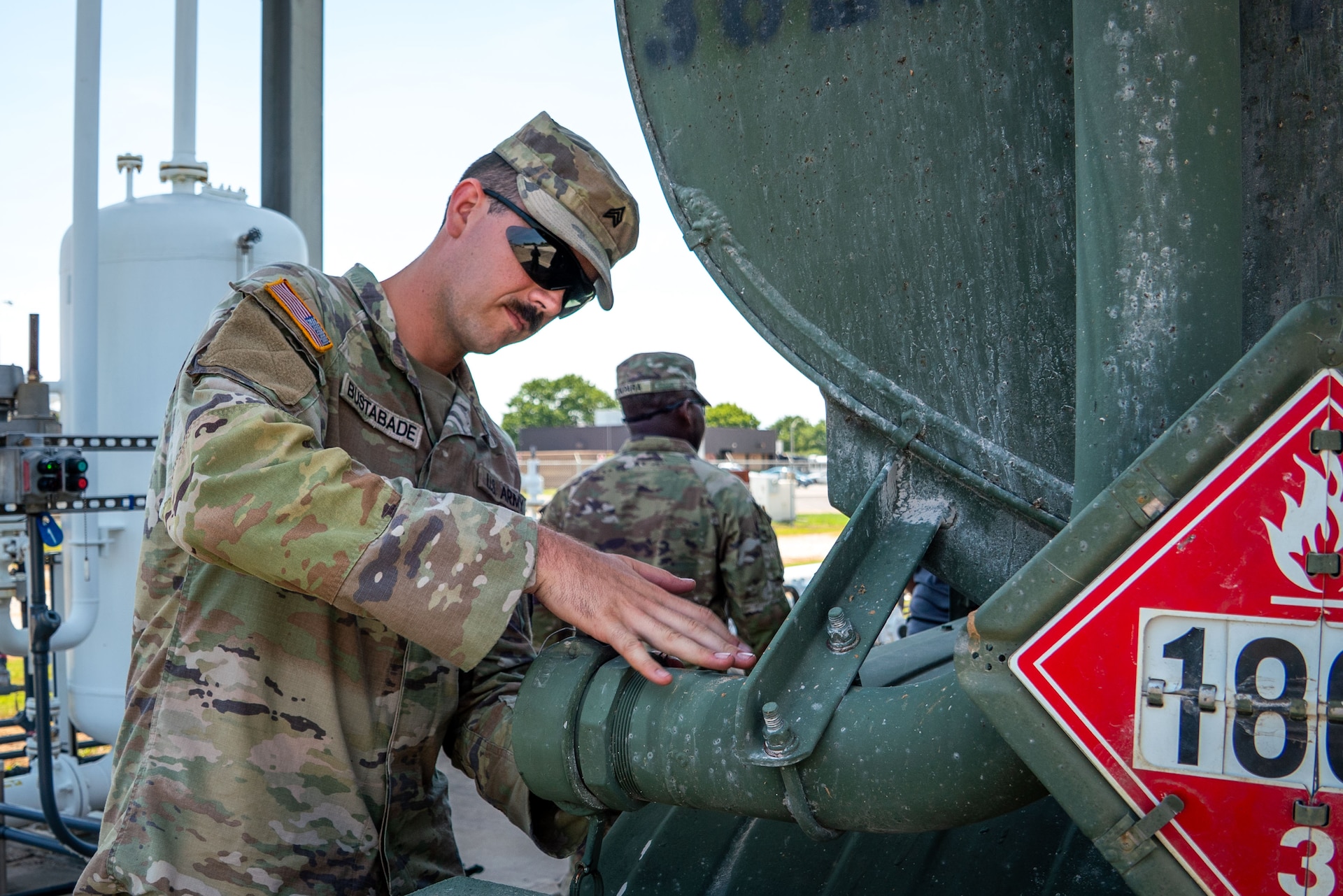 737th Transportation Company conducts a fuel transfer mission at Operation Sentinel Justice 2026.