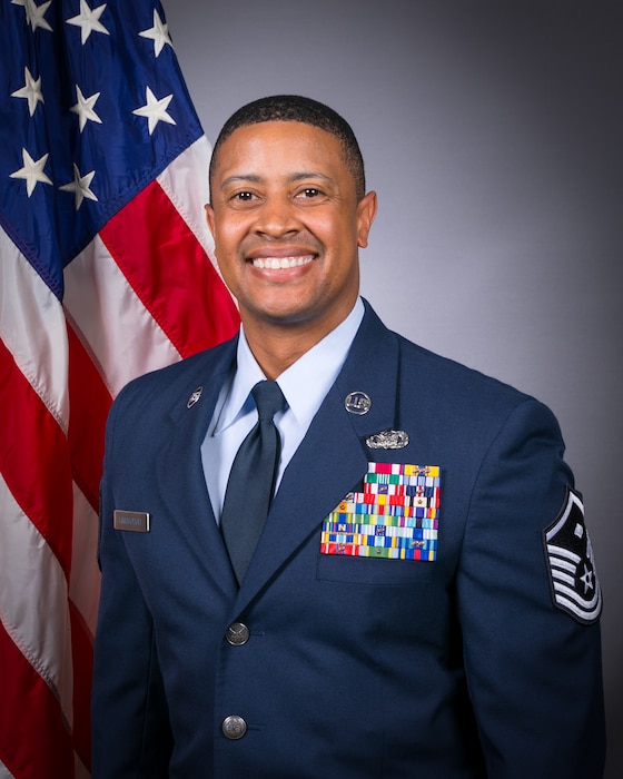 Official photo of a U.S. Air Force Master Sgt.
