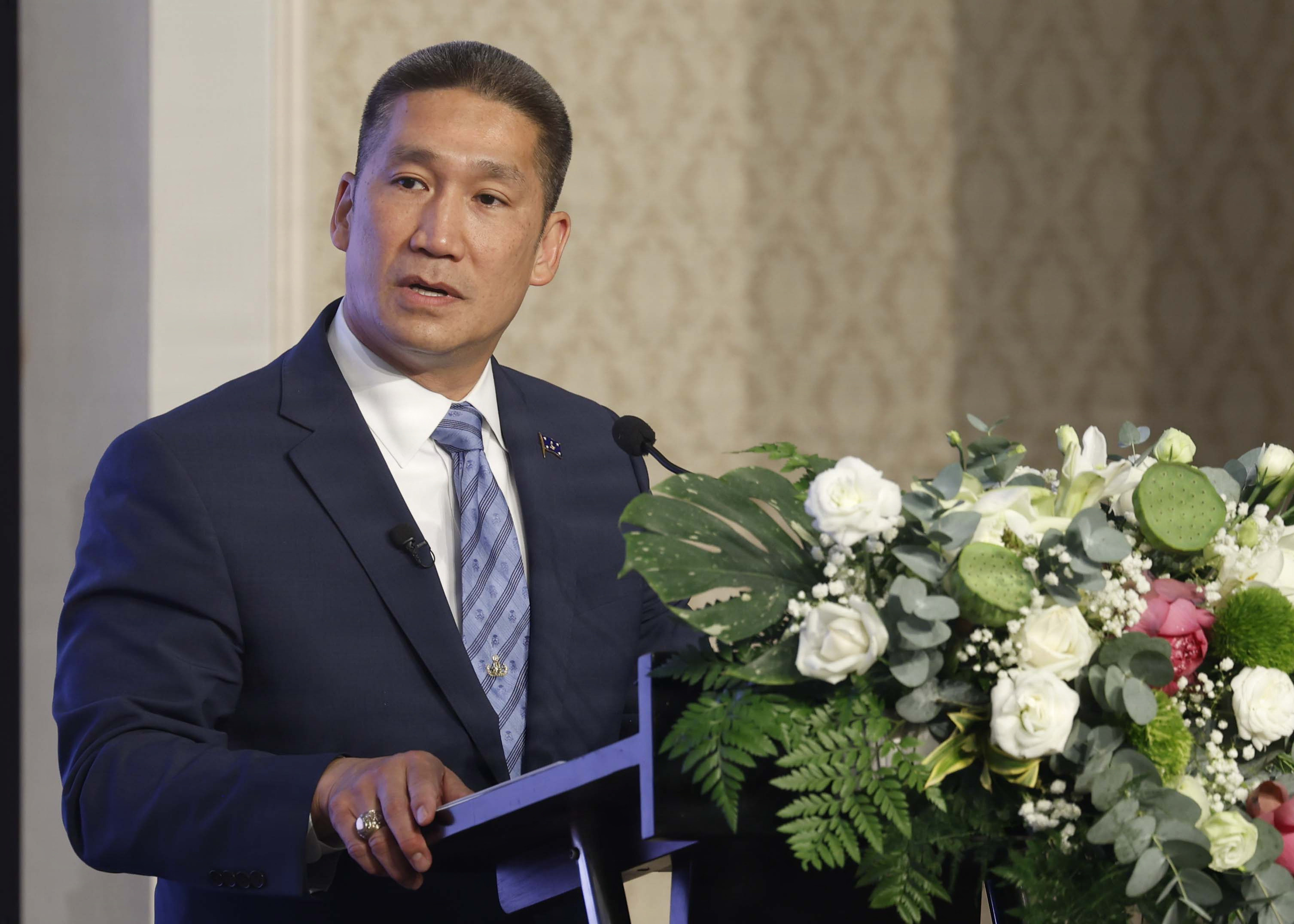 QUANG TRI, Vietnam (June 22, 2026) – Acting Secretary of the Navy Hung Cao speaks during the Pacific Friendship 2026 and Pacific Partnership 2026 joint opening ceremony in Quang Tri, Vietnam, June 22, 2026.