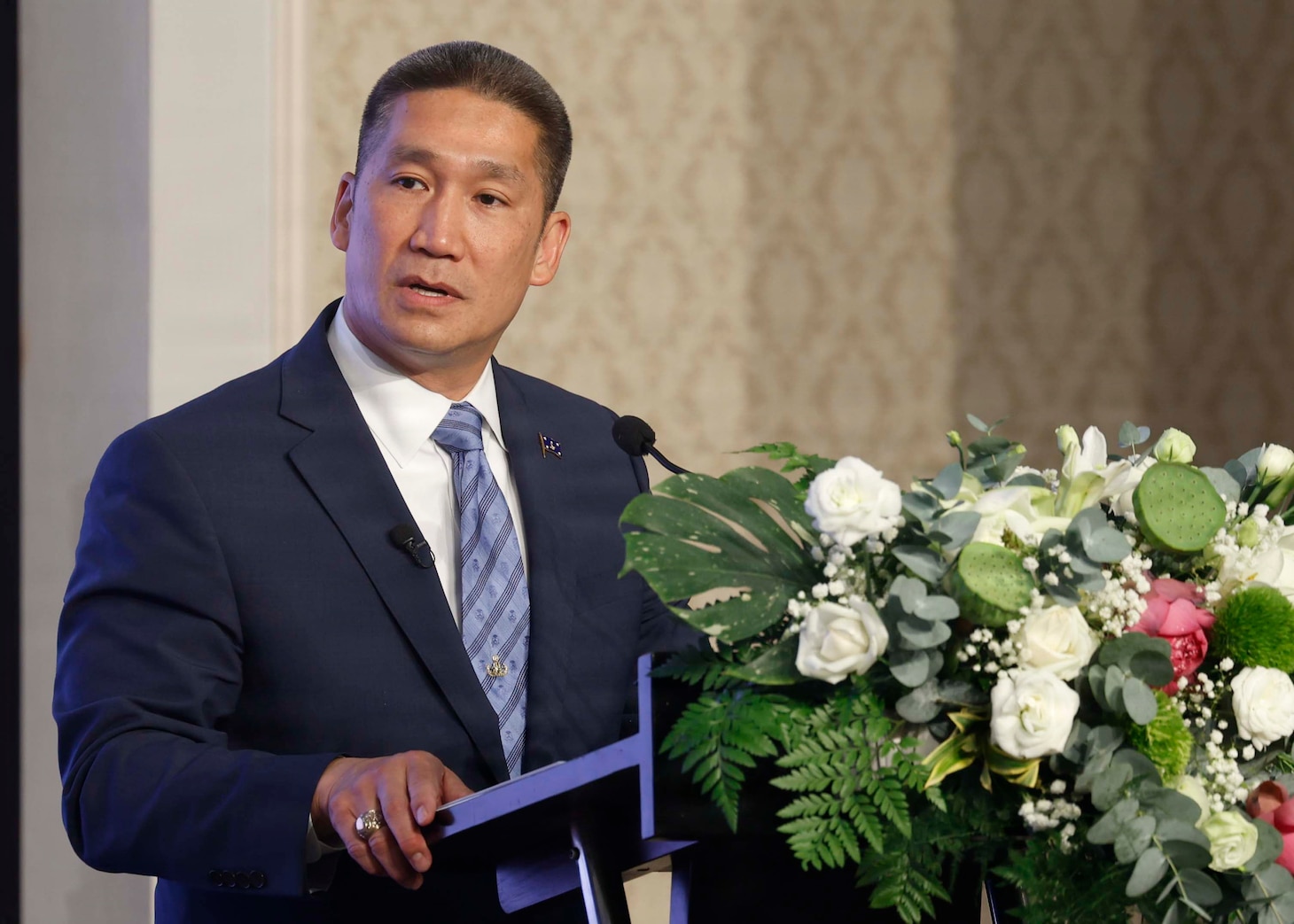 QUANG TRI, Vietnam (June 22, 2026) – Acting Secretary of the Navy Hung Cao speaks during the Pacific Friendship 2026 and Pacific Partnership 2026 joint opening ceremony in Quang Tri, Vietnam, June 22, 2026.