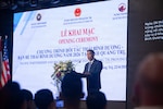 QUANG TRI, Vietnam (June 22, 2026) – Acting Secretary of the Navy Hung Cao speaks during the Pacific Friendship 2026 and Pacific Partnership 2026 joint opening ceremony in Quang Tri, Vietnam, June 22, 2026.