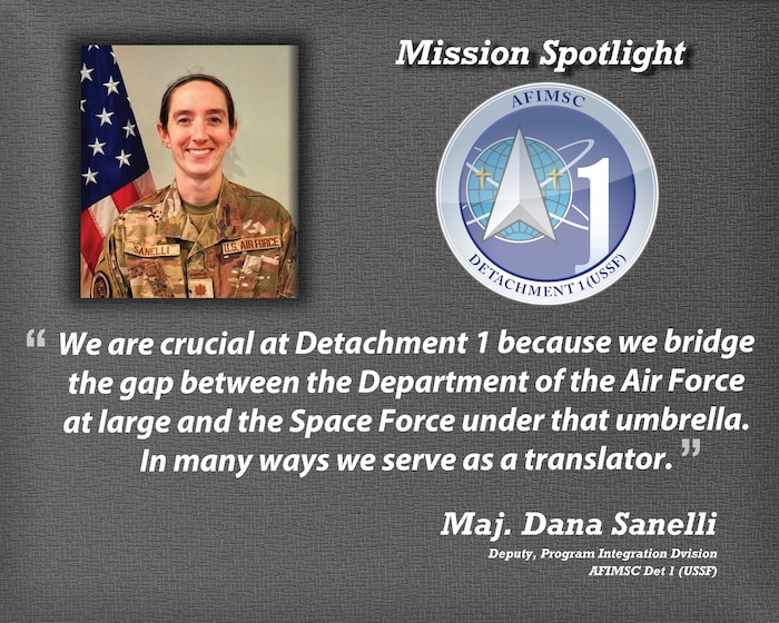 Meet Maj. Dana Sanelli, the Program Integration Division deputy at AFIMSC Detachment 1, Peterson Space Force Base, Colorado.