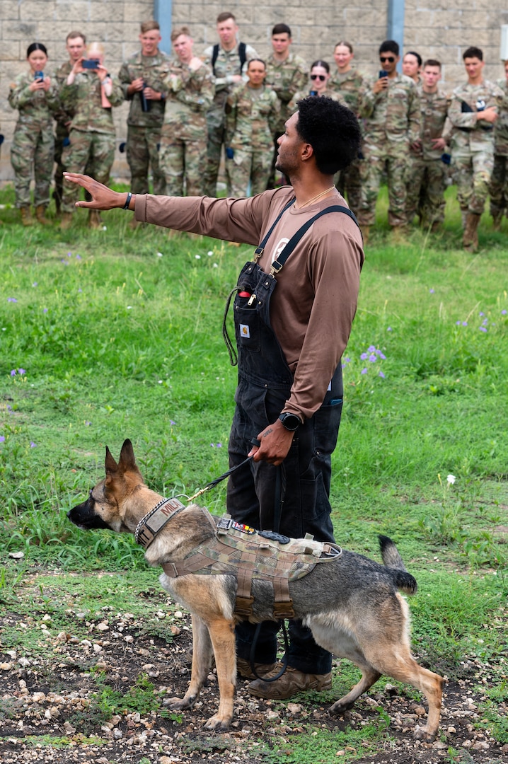 Air Force Academy cadets tour military working dog facility