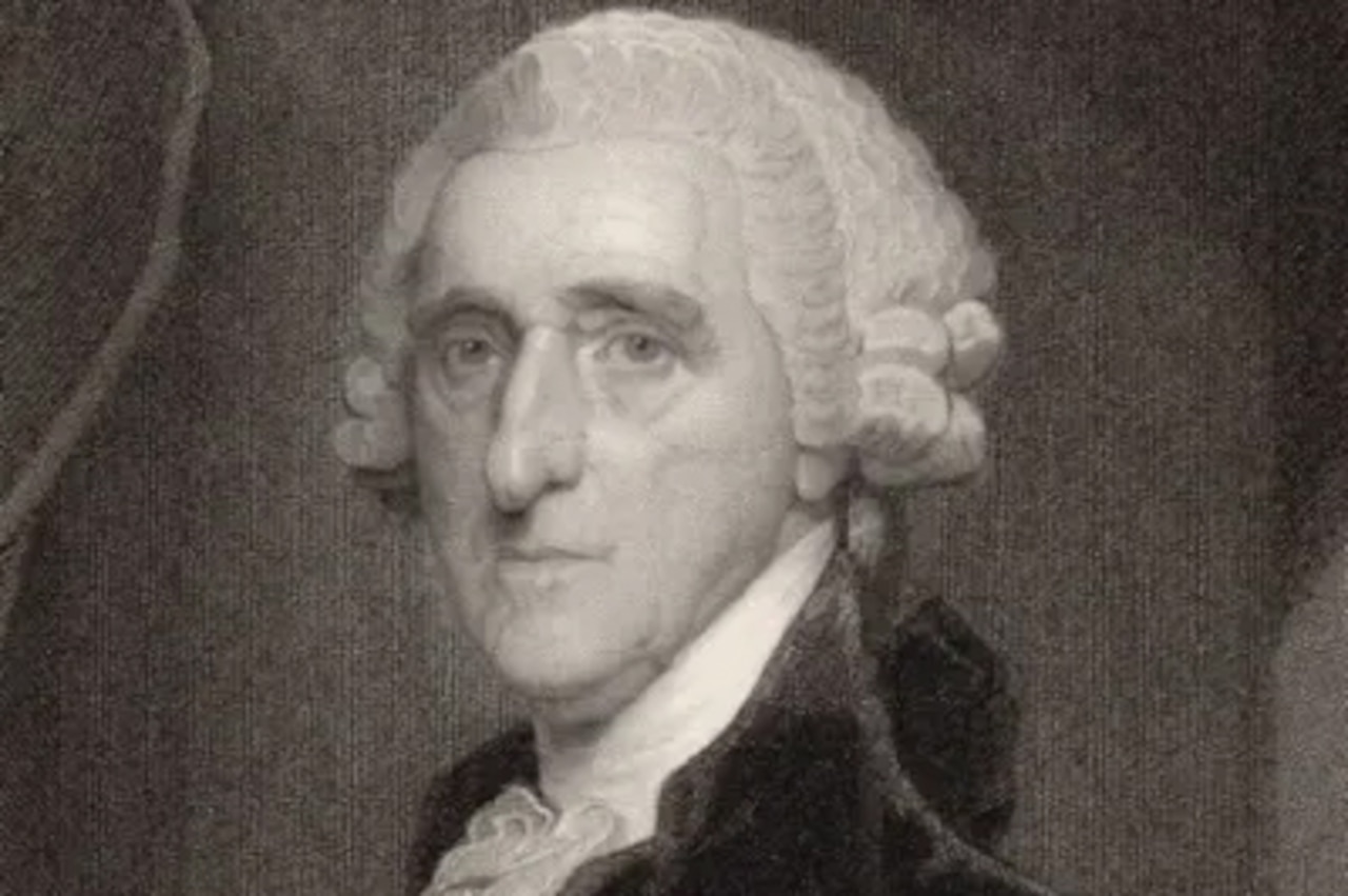 A painting depicting a man in colonial attire.