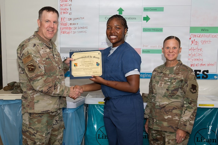 Woman receiving a certificate