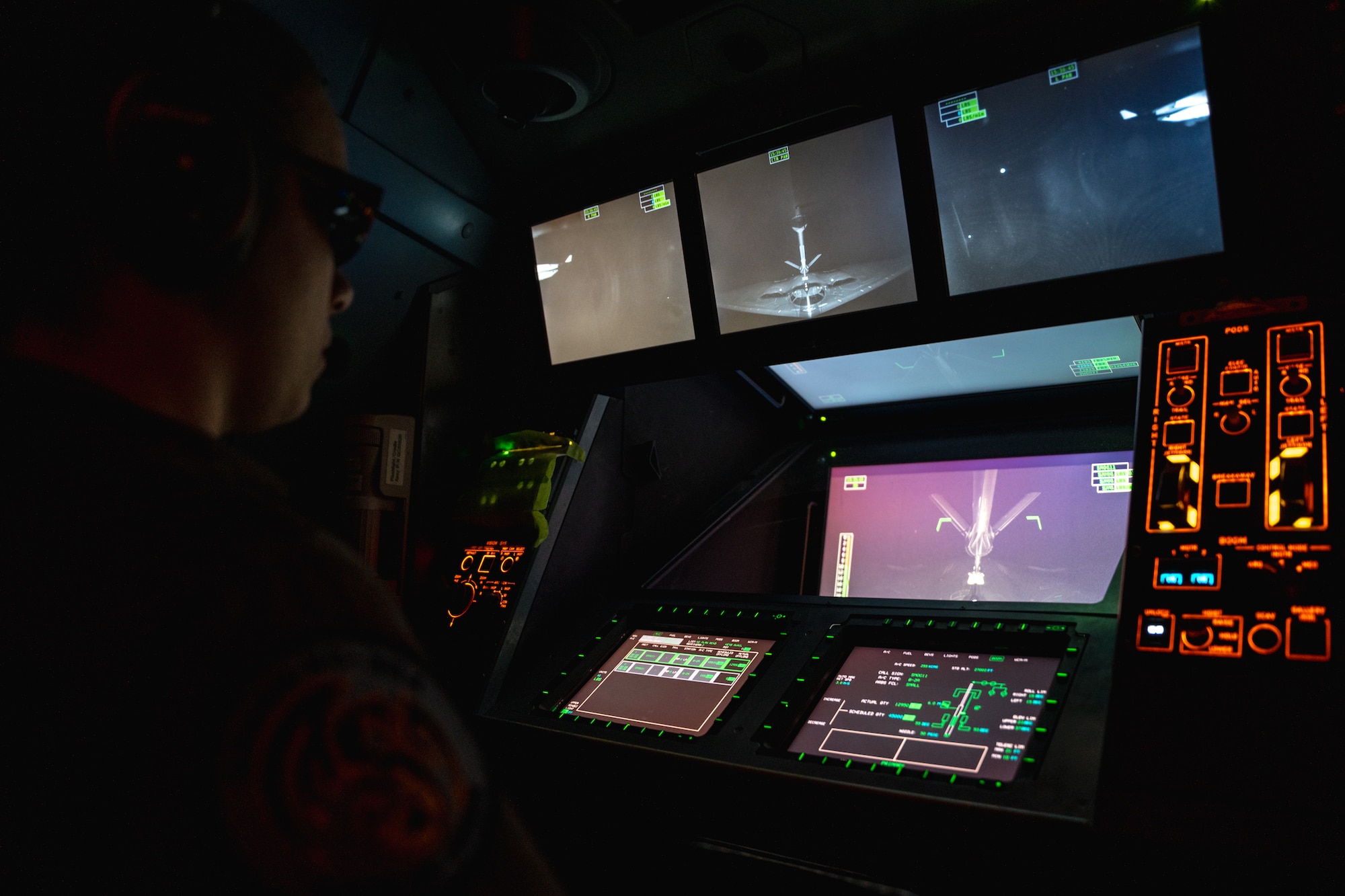 A Royal Australian Air Force Air Refuelling Officer assigned to the No. 33 Squadron refuels a U.S. Air Force B-2 Spirit aircraft from a KC-30A multi-role tanker transport aircraft over the South Pacific Ocean, June 11, 2026.