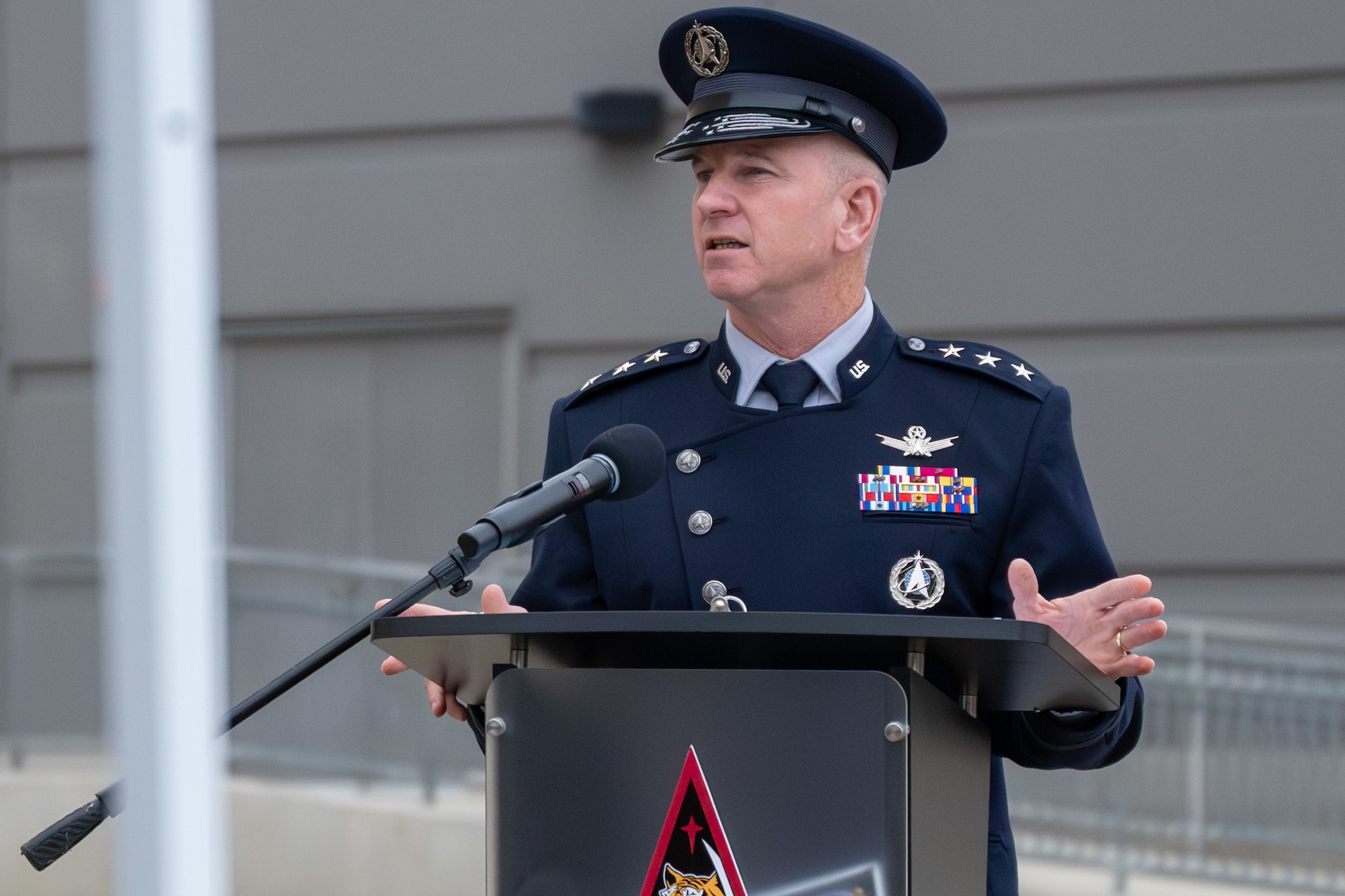 Military Officers perform change of command ceremony