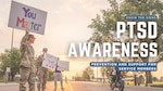 Every June the Air Force Medical Service joins the services in bringing awareness to PTSD prevention and support. (U.S. Air Force illustration by Jazmine Gutter-Robbins)