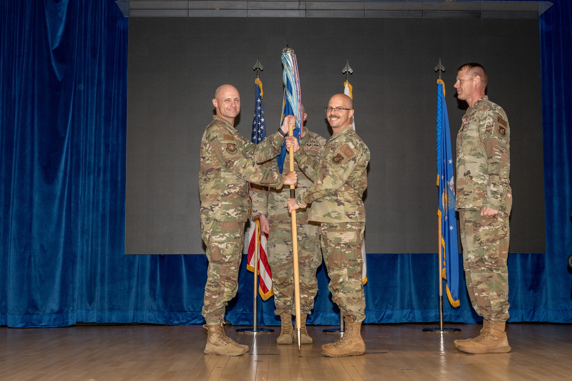 A commander assumes command of a squadron during a ceremony.