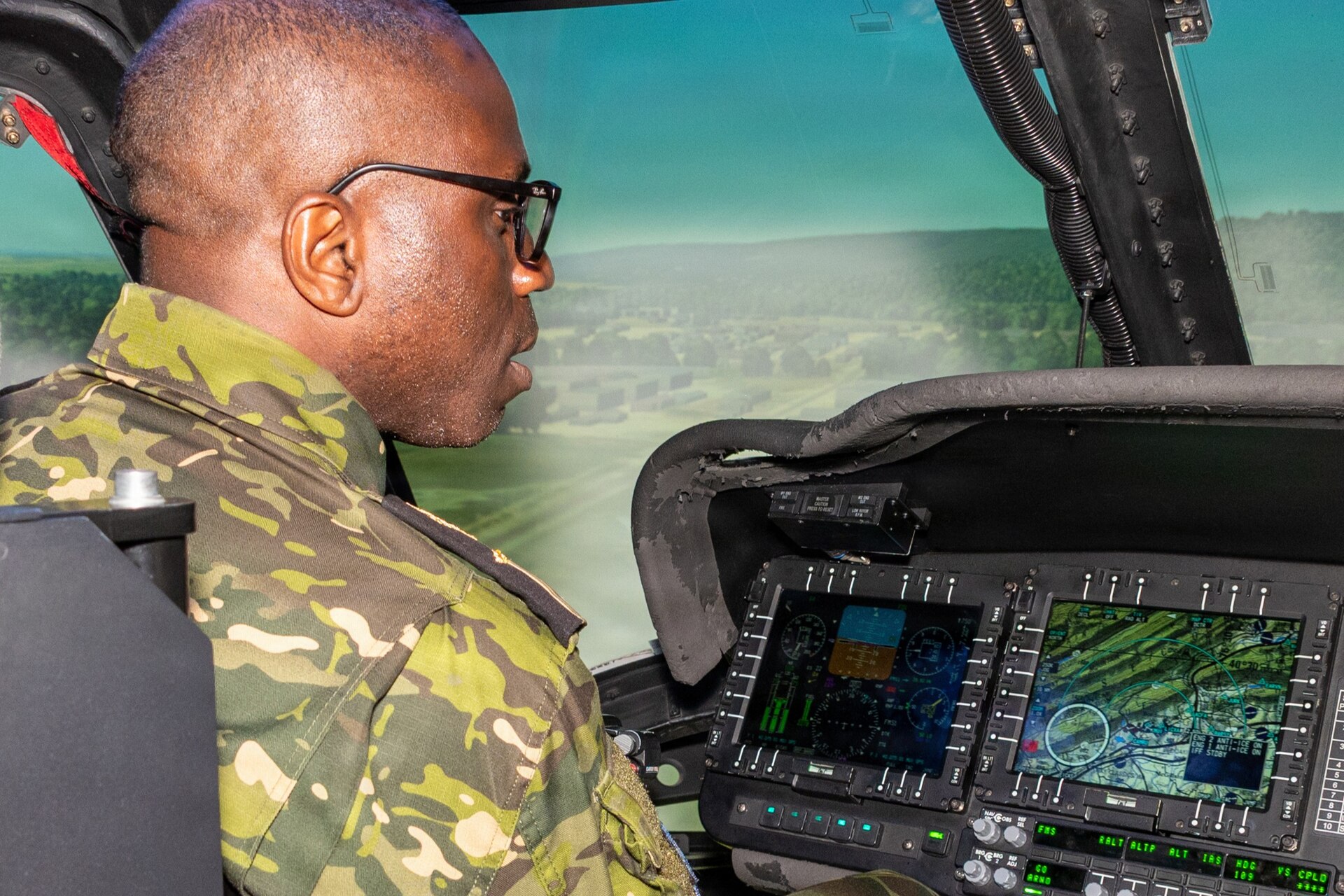 Senior leaders from the Côte d'Ivoire Armed Forces, accompanied by Pennsylvania National Guard leadership, receive a demonstration of capabilities during a tour of multiple facilities at Fort Indiantown Gap, Pennsylvania, June 26, 2026.