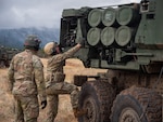 Soldiers from the Colorado Army Nation Guard’s Battery A, 3rd Battalion, 157th Field Artillery Regiment, 169th Field Artillery Brigade check system capabilities on their High Mobility Artillery Rocket Systems at Fort Carson, Colorado, May 6, 2026. The unit spent the week at Fort Carson for a joint HIMARS field exercise with 4th Infantry Division. (U.S. Army photo by Spc. Joshua Holladay)