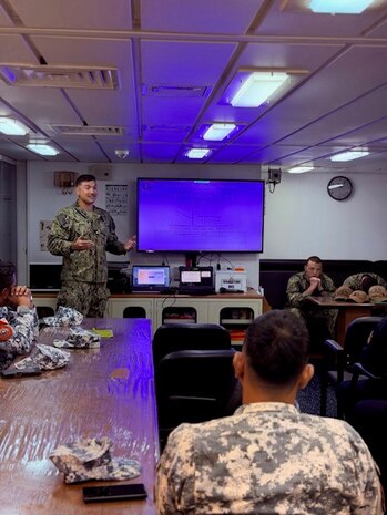 U.S. Coastguardsmen assigned to Sentinel-class fast response cutter USCGC Emlen Tunnell (WPC 1145) conduct damage control training with members of the Armed Forces of the Philippines as part of the Maritime Cooperative Activity (MCA) in Subic Bay, Philippines, June 26, 2026.