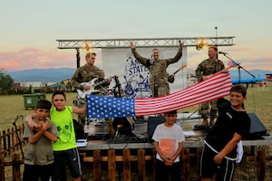 United States Army Europe and Africa Band & Chorus' "Freegroove" visited the Republic of North Macedonia, where they played two concerts for the communities to celebrate the 250th anniversary of the Declaration of Independence.