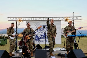 United States Army Europe and Africa Band & Chorus' "Freegroove" visited the Republic of North Macedonia, where they played two concerts for the communities to celebrate the 250th anniversary of the Declaration of Independence.