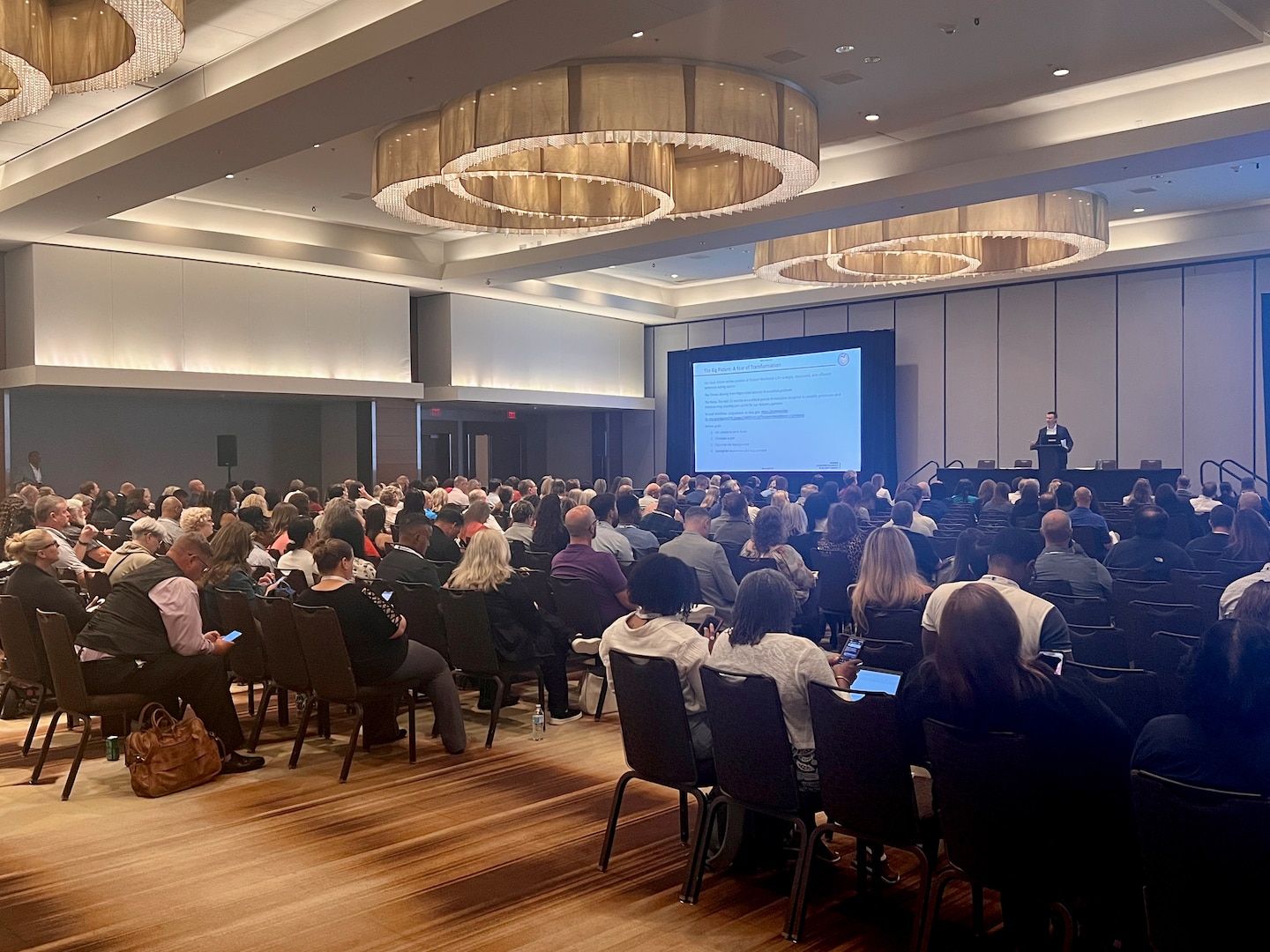 DCSA's Information Technology Specialist MIchael Faller provides a NBIS Update during the 2026 NCMS Annual Seminar, Atlanta, Ga., June 9, 2026 (DOW Courtesy Photo).