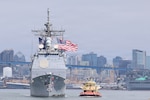 NAVAL
  BASE
  SAN
  DIEGO
  (June
  27,
  2026)
  –
  The
  Ticonderoga-class
  guided-missile
  cruiser
  USS
  Lake
  Erie
  (CG
  70)
  returns
  to
  its
  homeport
  of
  Naval
  Base
  San
  Diego
  following
  11
  months
  of
  sustained
  operations
  at
  sea
  in
  the
  U.S.
  4th
  Fleet
  area
  of
  operations
  June
  27,
  2026.
  An
  integral
  part
  of
  the
  U.S.
  Pacific
  Fleet,
  U.S.
  3rd
  Fleet
  leads
  naval
  forces
  in
  the
  region
  and
  provides
  the
  realistic,
  relevant
  training
  necessary
  to
  execute
  our
  Navy’s
  role
  across
  the
  full
  spectrum
  of
  military
  operations
  –
  from
  combat
  operations
  to
  humanitarian
  assistance
  and
  disaster
  response.
  U.S.
  3rd
  Fleet
  works
  together
  with
  allies
  and
  partners
  to
  advance
  freedom
  of
  navigation
  and
  overflight,
  the
  rule
  of
  law,
  and
  other
  principles
  that
  underpin
  security
  for
  the
  region.
  (U.S.
  Navy
  photo
  by
  Mass
  Communication
  Specialist
  Seaman
  Aaron
  Sandovalmendoza)