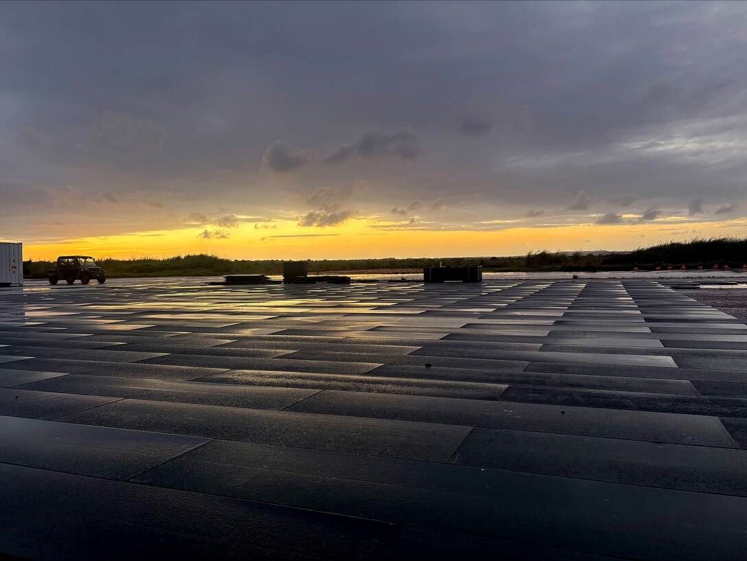 A lightweight expeditionary airfield matting system, designed by ERDC, was recently deployed and tested alongside the U.S. Air Force in Guam. The Airfield Mat Lightweight system, or AML, is an expeditionary airfield matting capability designed to reduce logistics burdens, accelerate deployment and give Warfighters more flexibility in austere environments.