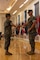 U.S. Marine Corps Lt. Col. Glenn Berdela Jr., right, commanding officer, 2nd Network Battalion, Marine Corps Cyberspace Operations Group, passes the sword of office to Sgt. Maj. Erin E. Carpenter, oncoming senior enlisted leader for 2nd Network Bn, MCCOG, during a relief and appointment ceremony at Marine Corps Base Camp Lejeune, North Carolina, June 2, 2026. 2nd Network Bn held the ceremony to mark the transition of its senior enlisted leadership, signifying the transfer of all responsibilities and authorities between the outgoing and incoming sergeants major. (U.S. Marine Corps Photo by Cpl. Jessica J. Mazzamuto)