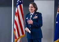 U.S. Air Force Col. Shawn Garcia, commander of the Lackland Medical Group, delivers remarks during the activation ceremony for the Lackland Mental Health Squadron at Wilford Hall Ambulatory Surgical Center, Joint Base San Antonio-Lackland, Texas, June 25, 2026.