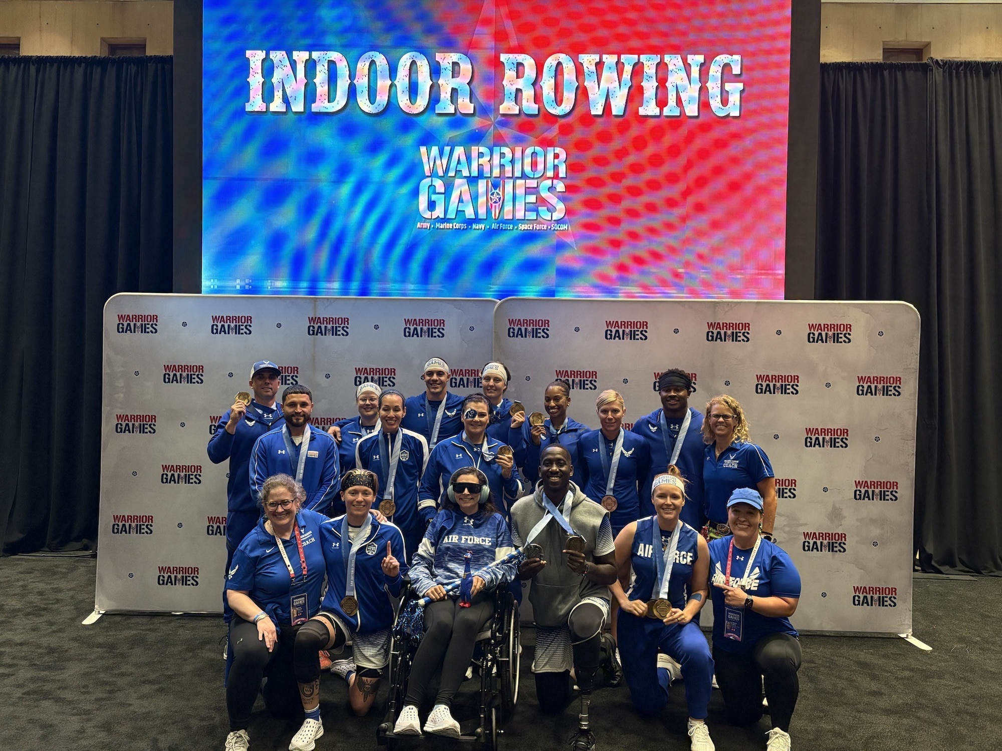 The Air Force Team poses for a photo during the Department of Defense Warrior Games.