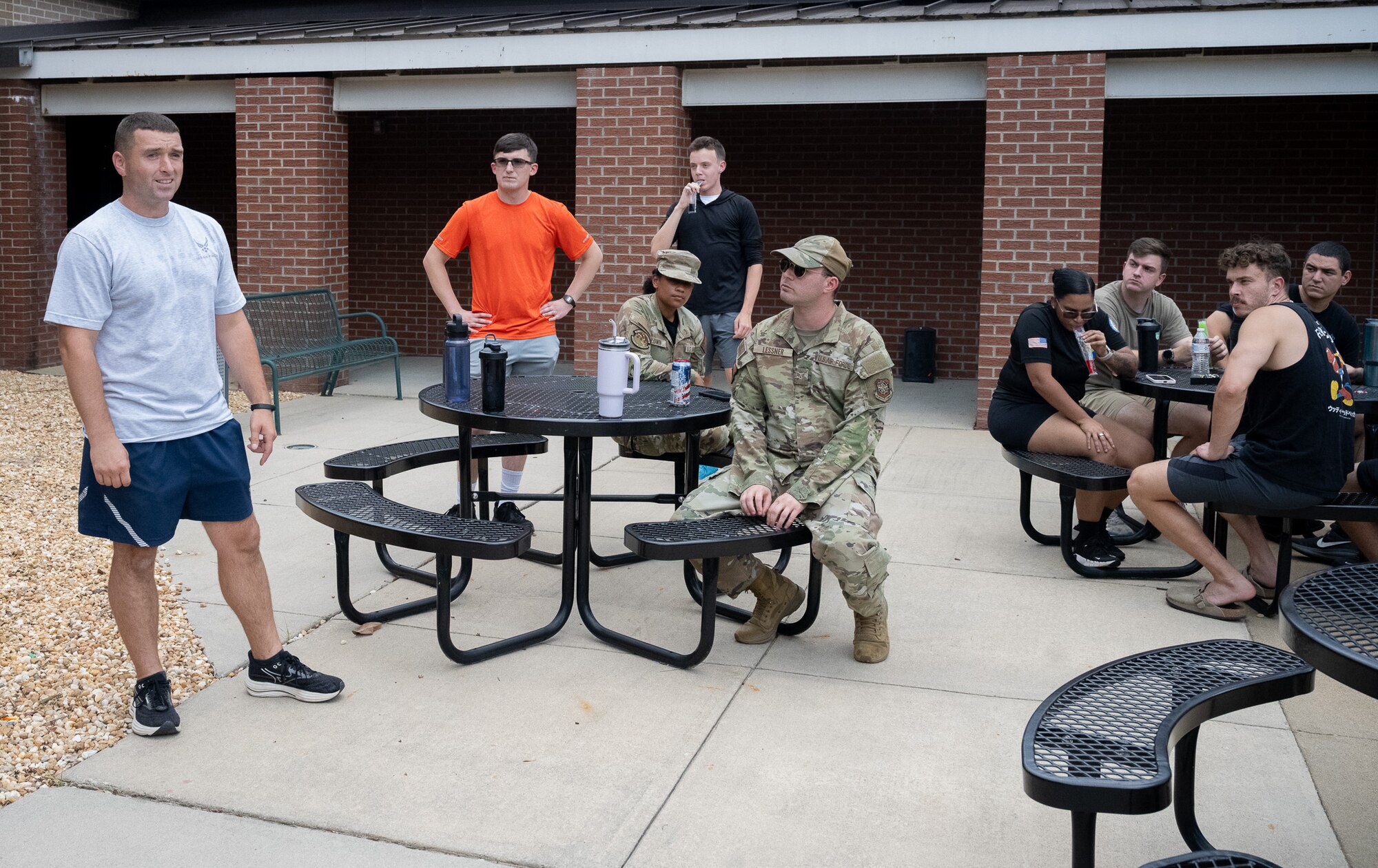 A man talks to a crowd.