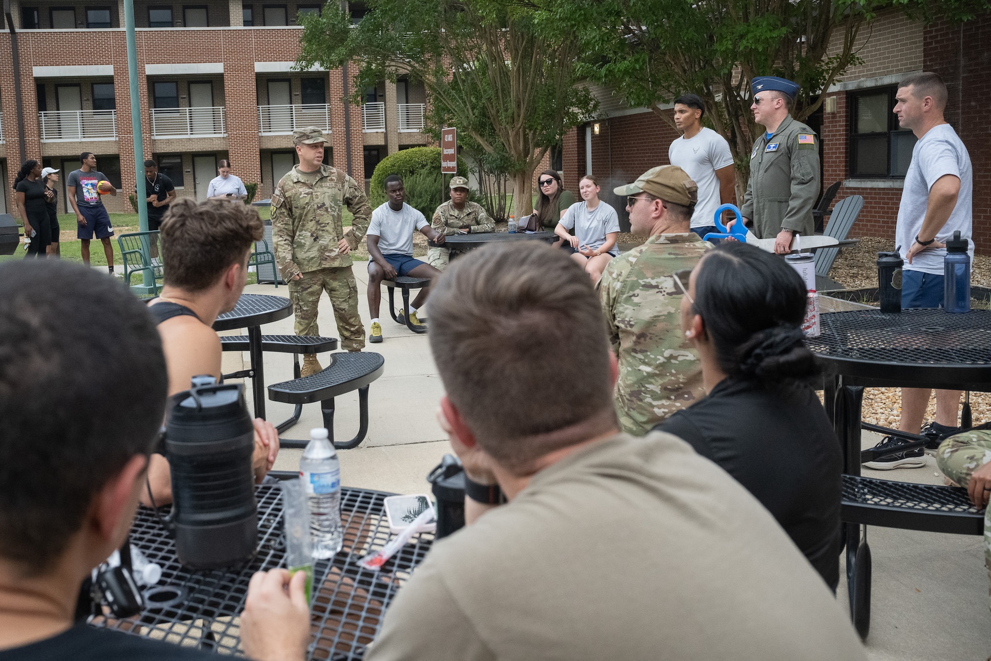 A man speaks to a crowd.