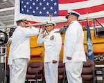 NAVAL AIR STATION NORTH ISLAND, Calif. (June 26, 2026) Cmdr. Michael Mowry, left, renders a salute to Capt. Phillip Sylvia Jr., commander, Submarine Squadron 11, during the change of command ceremony for Undersea Rescue Command (URC) onboard Naval Air Station North Island, June 26, 2026. During the ceremony, Mowry relieved Cmdr. Christian Rivera as commanding officer of URC. URC, comprised of active and Reserve component Sailors, and civilian contractors, is the Navy’s only submarine rescue-capable command ready to deploy around the world in the event of a submarine emergency. (U.S. Navy photo by Mass Communication Specialist 2nd Class Rashan Jefferson)